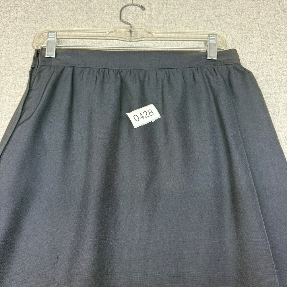 Emanuel Ungaro Parallele Paris Silk Wrap Skirt IT 44 US 8 Navy Blue Vintage Ital - Picture 11 of 11